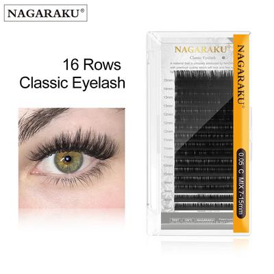 Classic Individual Eyelash Extension NAGARAKU Matte Black Mix 7-15mm 16 Lines Super Soft High Quality Premium Eyelashes