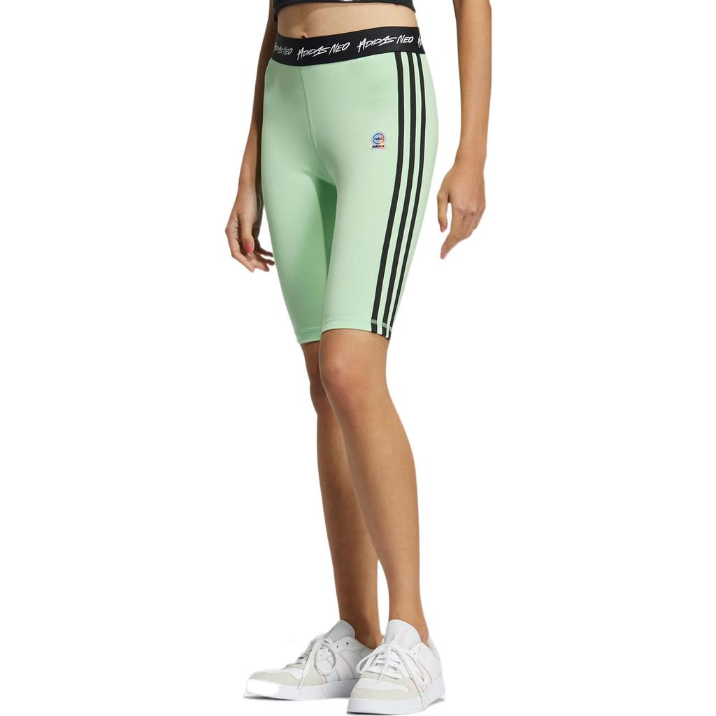 Adidas Basketball Series Three Stripes Logo Print Elastic Waist Shorts Women Shorts Green HN0034