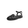 New Rear Empty Sandals Women's Casual Black Platform Women's Shoes Rubber Soft Sole Bag Head Sandals Summer Large Size Shoes Round Head