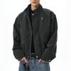 Unisex Retro Stand-Collar Bomber Jacket - Spring/Autumn Short Loose Casual Outerwear