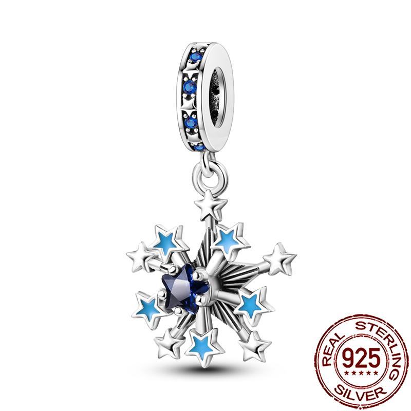 Charms Copper Moon Star Night Sky Galaxy Celestial Dangle Beads Fit Snake Chain Bracelet Necklace Women Diy Jewelry