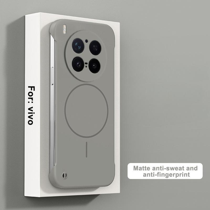 For Magsafe Frameless Case For VIVO X300 Pro Ultra Thin Hard PC Frosted Wireless Charging Shockproof Back Cover for VIVO X300Pro