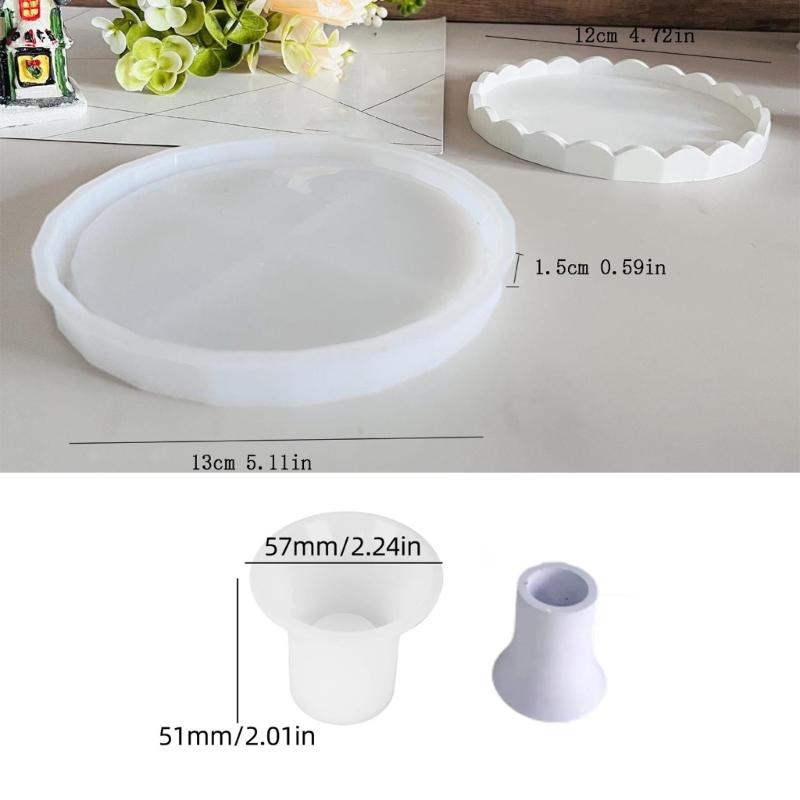 2 Stück Hochwertige Silikonformen zum Basteln eleganter runder Spitzentabletts Ideal für Backbegeisterte und Hausfrauen