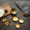 Edelstahl 5-teiliges Messlöffel- und 4-teiliges Messbecher-Set Multifunktionales Goldenes Messlöffel-Set Haushaltsküchenzubehör