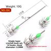 10pcs/ Box Stainless Steel Squid Hooks Blow Tube Design Umbrella Hooks  Saltwater Fishing