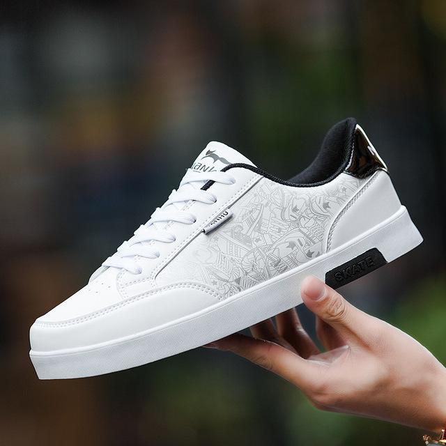 Högkvalitativa Herr Sneakers Casual Rea Vår Höst Röda Vita Sneakers Herr Casual Andningsbara Sportskor Herr Mode