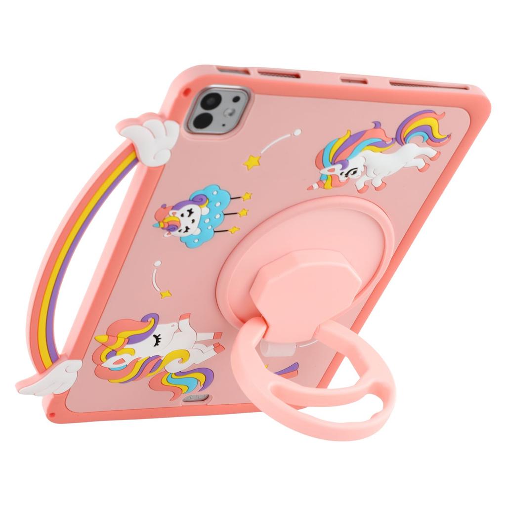 Tablet Case For iPad Air 11 /(2024)/Pro 11 /11 (2024)/(2022)/(2021)/(2020)/(2018)/Air (2022)/(2020) Handle Rotating Kickstand Unicorn Silicone Cover