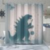 Funny Dinosaur Shower Curtain Fun Cool Japanese Monster Shower Curtains for Bathroom Kids Boys Cartoon Dino Silhouette Shadow
