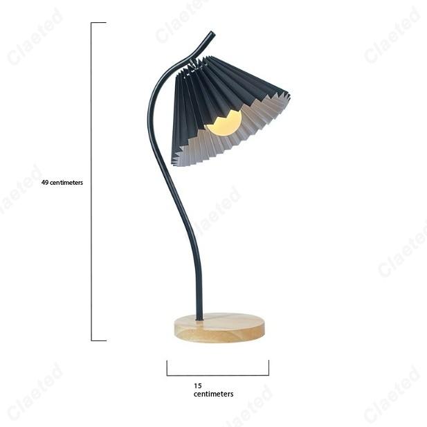 European Modern Retro Simple LED Pleated Table Lamp Living Room Study Bedroom Bedside Reading Lighting