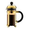 Cafeteira de pistão - BODUM - Chambord - 0,35 L - 3 xícaras - Aço inoxidável - Dourado