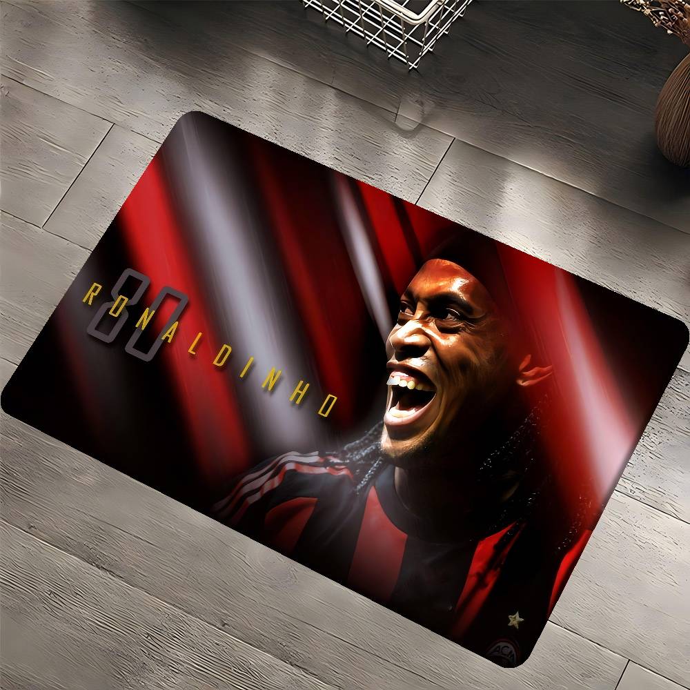 R-Ronaldinho Sport Football Star Door Mat Kids Room Bedroom Decoration Balcony Anti-Slip Doormat Living Room Doormat Area Rug
