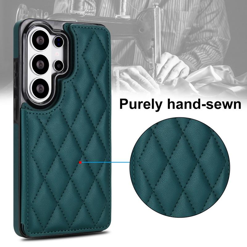 Luxury Mesh Leather Card Slots Wallet Case For Samsung Galaxy S26 Ultra S25 FE S24 S23 S22 Plus S21 FE A53 A54 A55 A56 A57 5G Card Holder Back Cover