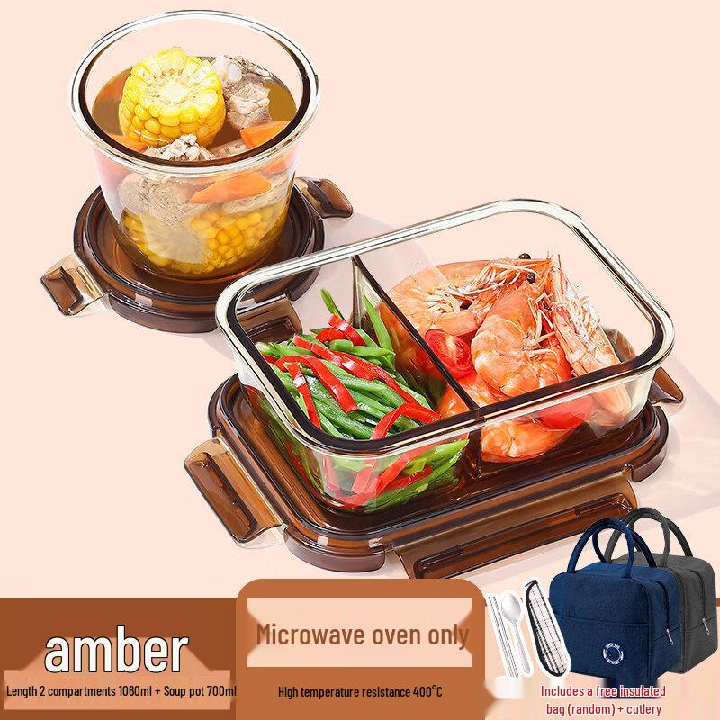 ZISIZ Microwave-Safe Glass Lunch Box