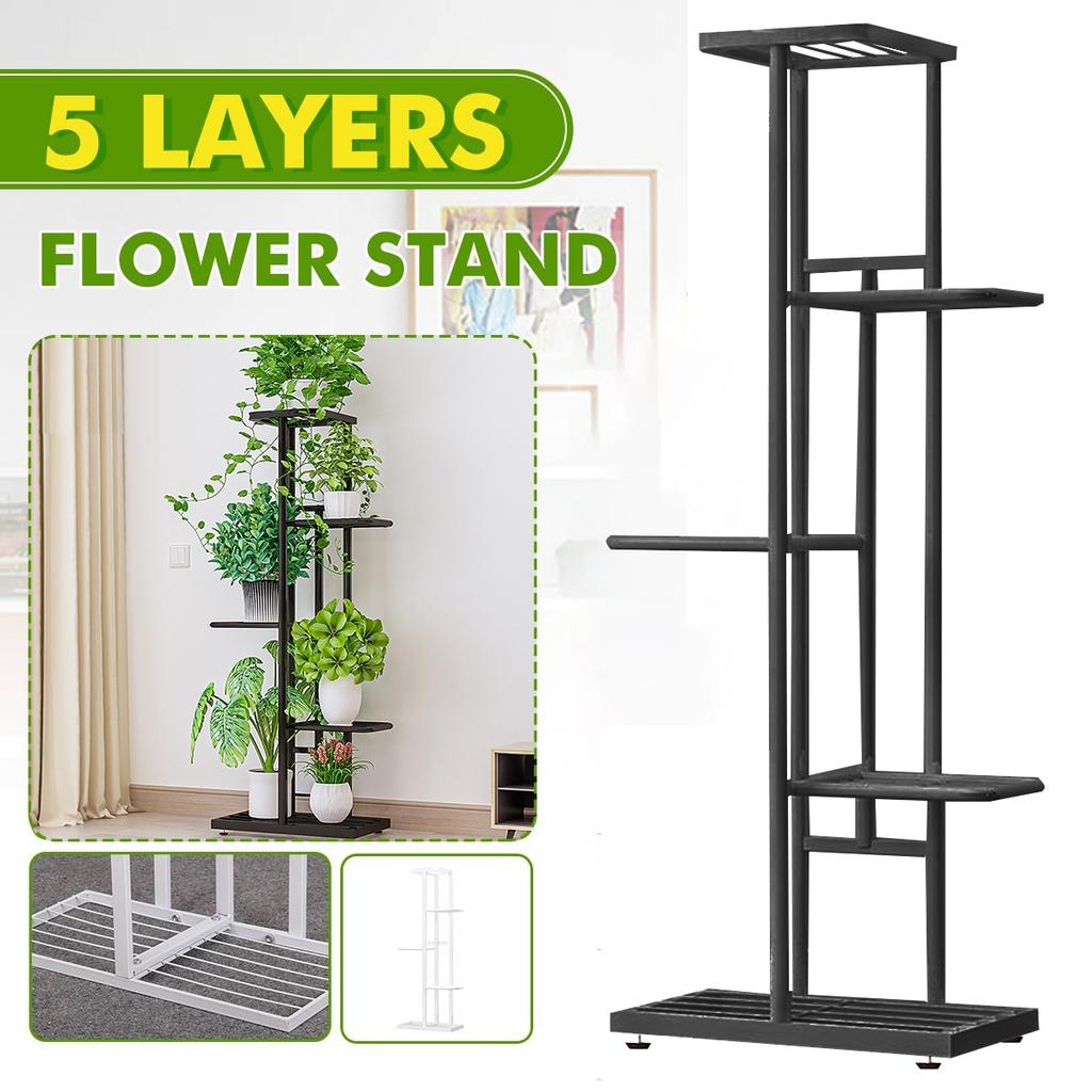 5 Layer Flower Pot Stand Display Shelf Outdoor/Indoor Potted Plant Flower Balcony Ladder Pot Plant Rack