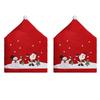 Santa Figure Fabric Chair Cover Smooth Universals Size for Dining Living Room Christmas Decoration