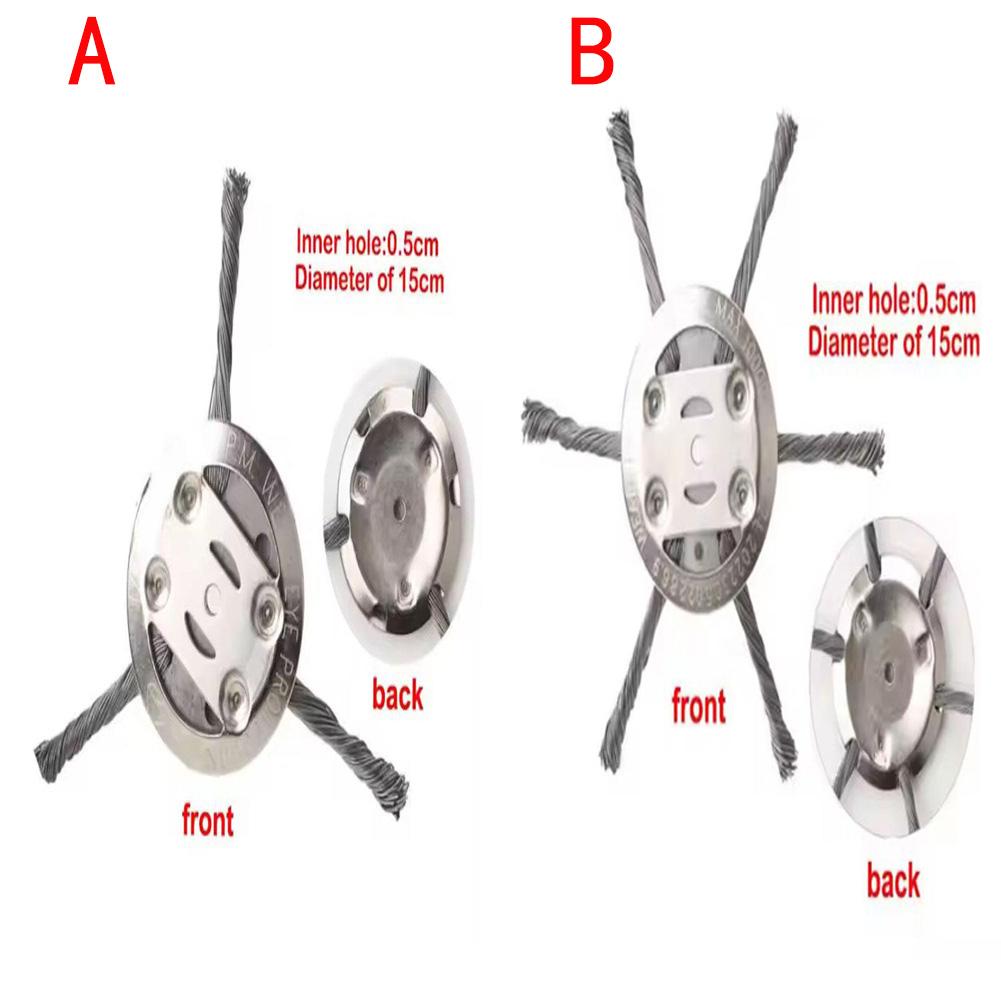 Steel Wire Grass Trimmer Head Universal Weed Brush Cutter Head Grass Trimmer Heads Derusting Weeding Wheel 6 Inch