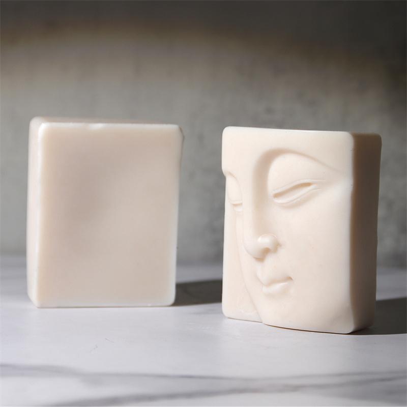 Buddhas Gesicht Silikon Seifenform Handgemachte Kerze Seifenherstellungszubehör DIY Gips Harz Kerzenmaterial-Set Kuchenbackwerkzeuge