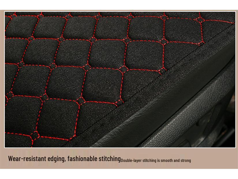 Linen Car Seat Cushion & Backrest Set - Universal, Anti-Slip, Comfortable for All Seasons