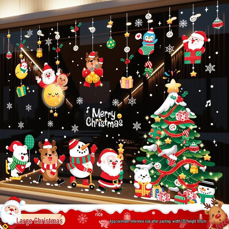 Santa Claus Window Cling Christmas Decoration Decal