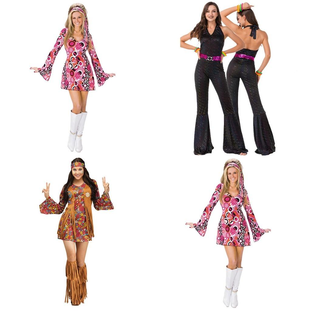 Set Costume Cosplay Disco Retro Anni '70 Per Uomo E Donna Perfetto Per Halloween E Feste A Tema