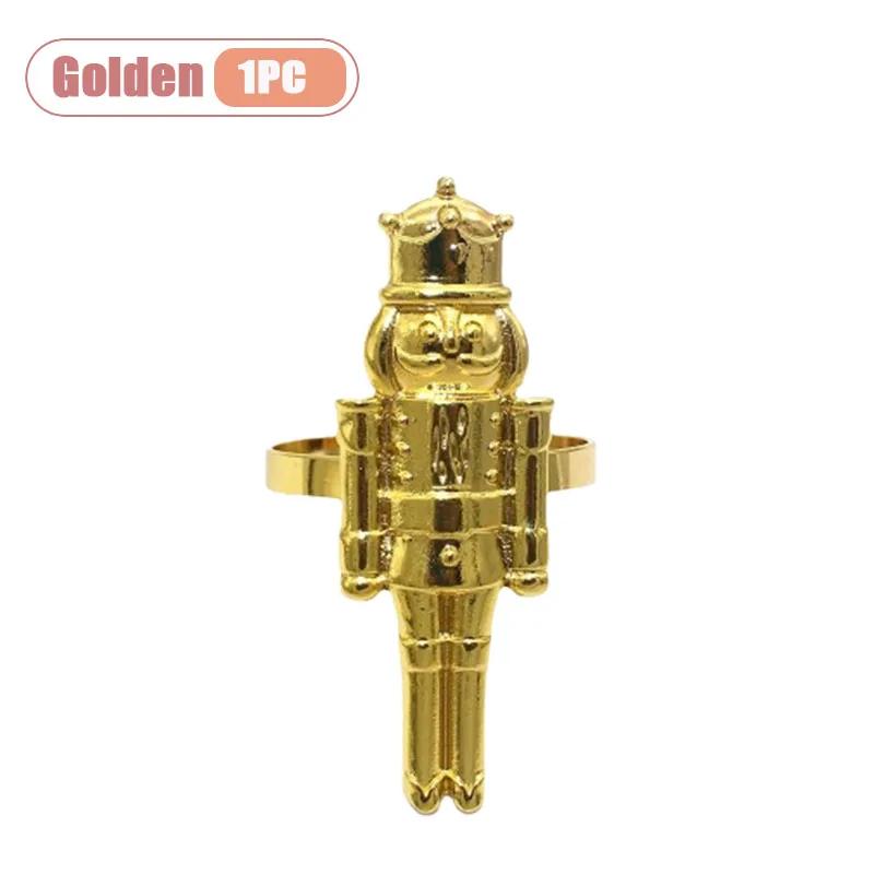 

Nutcracker Soldier Napkin Ring Christmas Style Table DecorGold Wrought Iron Napkin Holder Holiday Dining Accessory with Classic