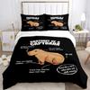 Funny Capybara Anime Duvet Cover Kawaii Animals Bedding Set Soft Quilt Cover Full Size for Boy Teens Bedroom Decoration