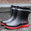 Mode Utomhus Herr Regnstövlar Kort Skaft Vandring Fiske Vattenskor Halkfria Kock Arbetsstövletter Vattentäta Halkfria Skor