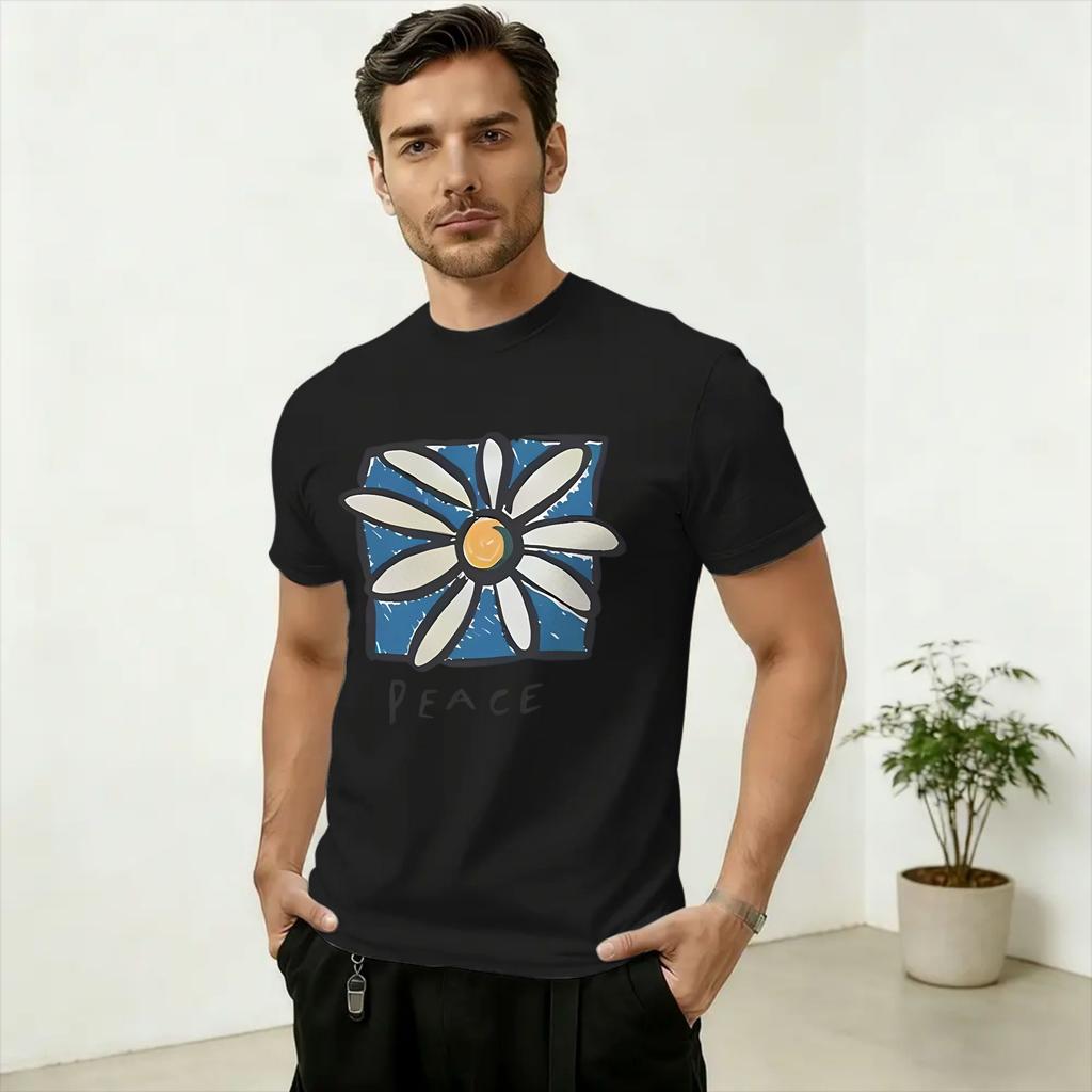 PEACE TShirt Summer 100 Cotton TShirts For Unisexs Harajuku Casual Tshirt ShortSleeved Vintage Clothing
