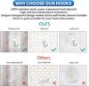 100PCS/set Transparent Stainless Steel Strong Self-adhesive Hooks Bathroom Towel Clothes Storage Sticky Hook Key Pendant Storage