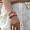Elegant Heart Leather Wrap Bracelets Stackable Bohomian Cuff Bangles Fashion Rhinestones Bracelets for Women and Girls