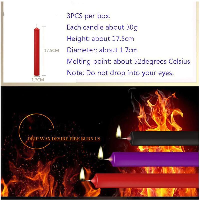 3 / Pcs Wax Play Candles Temperature  Kink Fetish Restraints Sensation Play