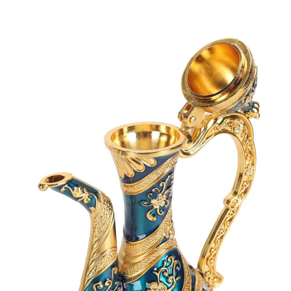 8pcs With Tea Tray Turkish Tea Set Gold Blue Tea Pot Cup Set Tea Sets Tea Glass Set  For Party