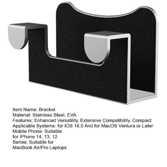 Bracket Stand for IPhone Laptop Versatile Hands-Free Function Phone Mount Stainless Steel Material EVA Anti-Slip Pad