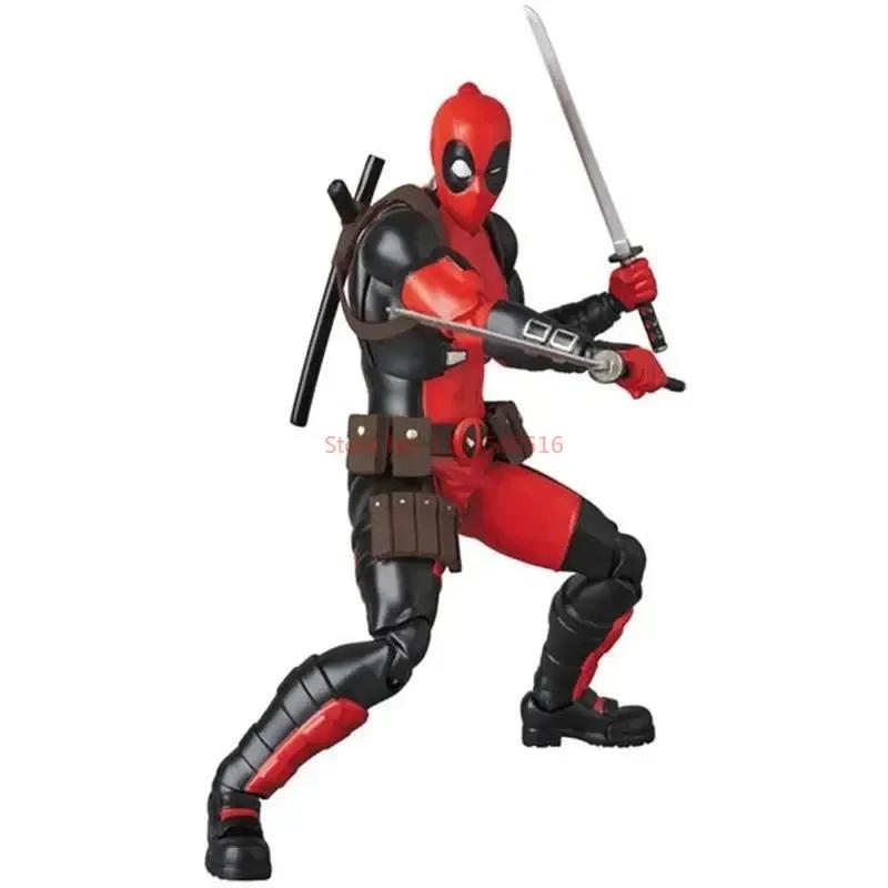 Hot 16Cm Anime Deadpool Mafex 082 X-Men Action Figures Comic Version Collectable Model Doll Cool Boys Birthday Festival Gifts