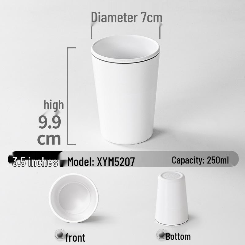 Drop-Proof Melamine Resin Cup - White Porcelain-Style Plastic Tea Cup for Restaurants & Hotels