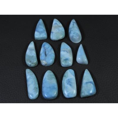 214Cts. Natural Larimar Pectolite Fancy Cabochon Loose Gemstone 11 Pcs Lot C-848