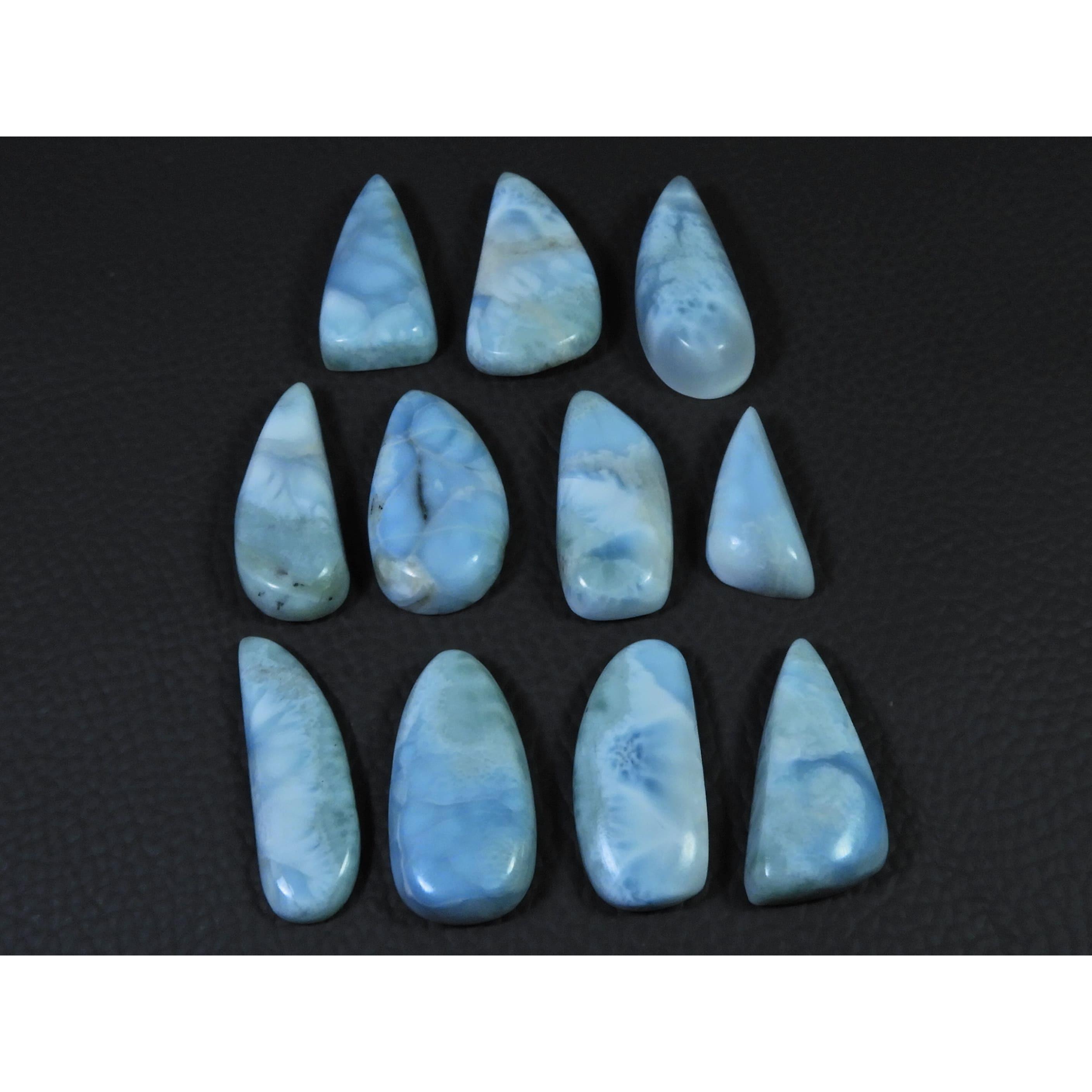 214Cts. Натуральный Ларимар Пектолит Фантазийный Кабошон Россыпью Драгоценный Камень 11 Шт. Партия C-848