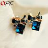 Bow Earrings with Cubic Crystal