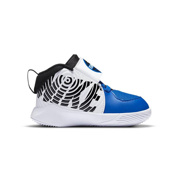 Nike Team Hustle D 9 Mid top Toddler Shoes Blue White Black Infant And Toddler AQ4226-405