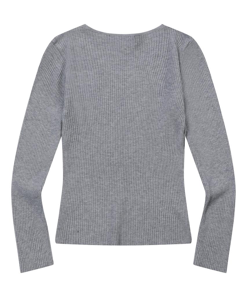 Mucent Madol V-Neck Crop Ribbed Knit (3 Colors)