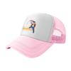Fishing Unisex Graphic Mesh Baseball Cap Breathable Trucker Hat Outdoor Adventure Style White Black Color Combination