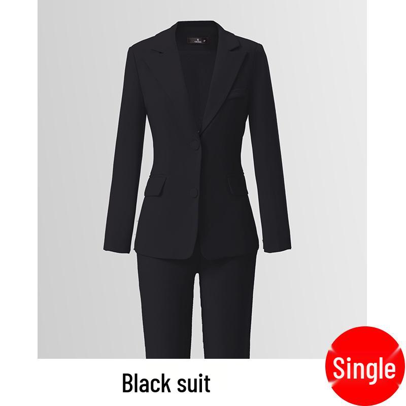 

Women s Red Long Sleeve Suit Jacket & Pants Set - Small Lapel, Autumn/Winter Professional Wear S