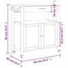 VidaXL Chariot de cuisine MONZA 84x40x88,5 cm bois massif de pin 376107