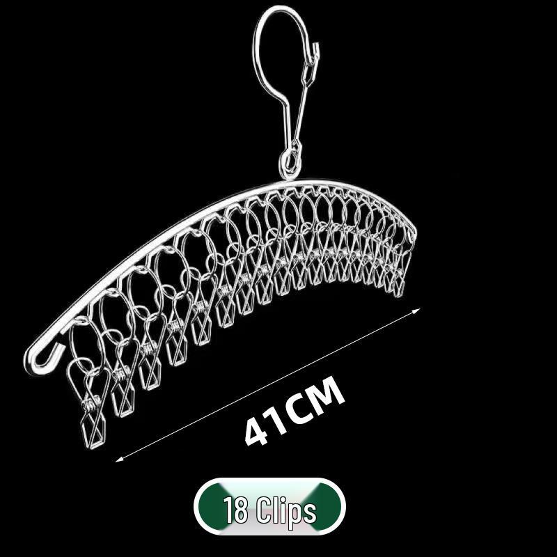 Multifunctional Stainless Steel Drying Rack with Sock Clips and Clothes Pegs