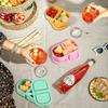 Premium Silicone Reusable Snack Containers,Double Compartment Snackle Box,Leakproof Sauce and Salad Box, for,Picnics,Office