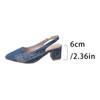 Winter new denim back empty high heels pointed head shallow mouth single shoes thin heel bag head large size sandals women