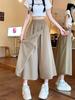 Damen Culotte mit hohem Bund und Patchwork: Lockeres, weites Design für Frühling/Sommer