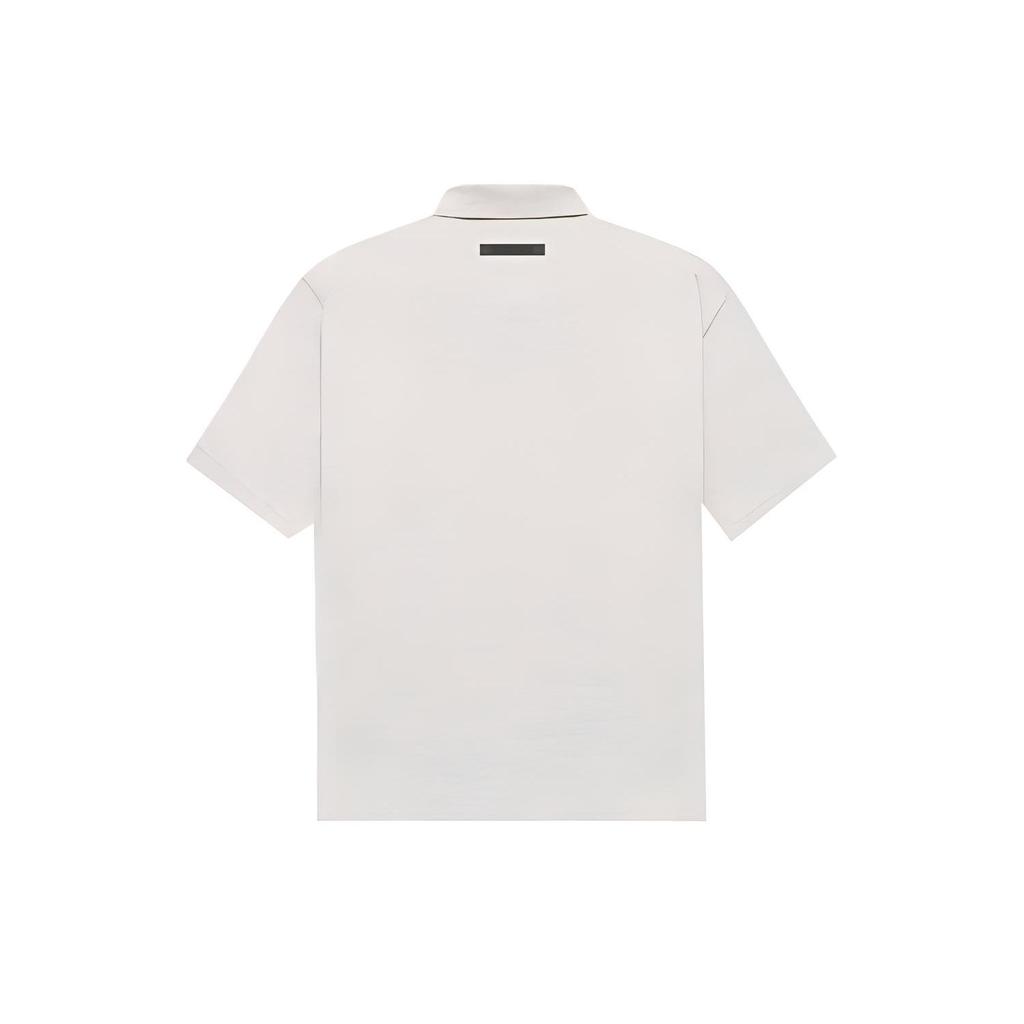 Fear of God Essentials Logo Short Sleeve Polo Shirt Unisex Tops Light-Oatmeal FOG-FW21-594