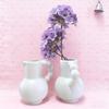 Rustic Vase with Handle Retro Imitation Ceramic Vase Jug Design White Decorative Plastic Vase Hydroponic Planter for Farmhouse Home Decoration
