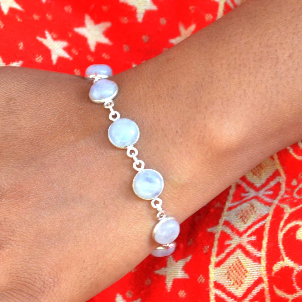 Mondstein-Armband aus 925er-Sterlingsilber, Juni-Geburtsstein-Armband, Geschenk für ihre Mutter, Jahrestagsgeschenk